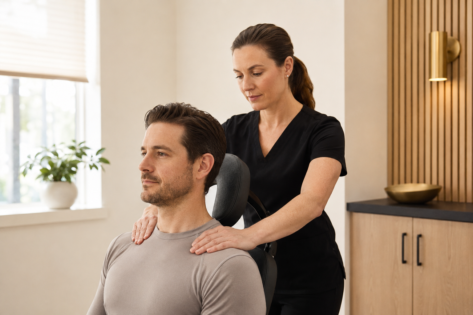 Professional therapeutic massage in a wellness clinic